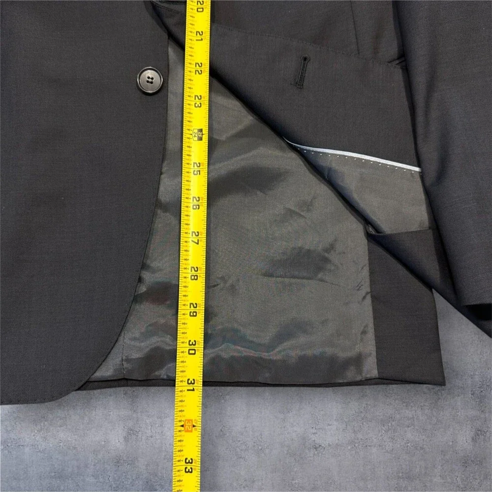 LLOYD GERMANY Mens Blazer Sport Coat Two Button Jacket 46R Wool Gray Suits